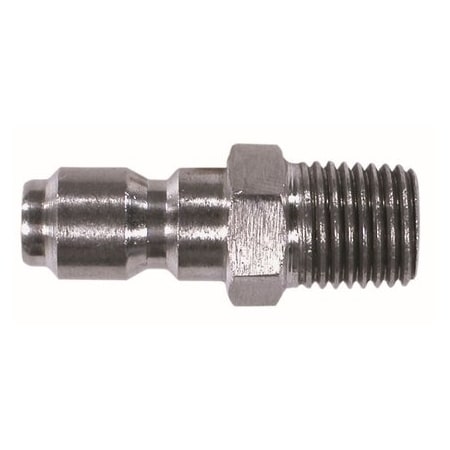 Midland Industries High Pressure Plug, Straight Through, 38 Male Inlet, 38 Male Outlet, 6000 psi Pressure, 300 86041SS